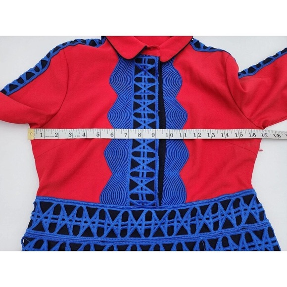 UNE-fluer Boho Shirt Dress Knee Length Embroidery Cut Women's Size Small - Picture 6 of 10